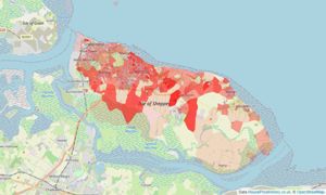 Heatmap of property prices in Sheerness