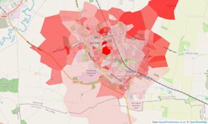 Heatmap of property prices in Shildon