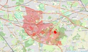 Heatmap of property prices in Sidcup