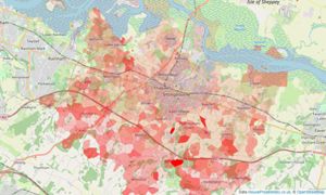 Heatmap of property prices in Sittingbourne