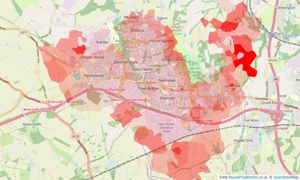 Heatmap of property prices in Skelmersdale