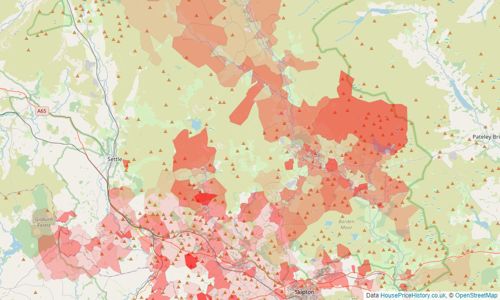 Heatmap of property prices in Skipton