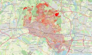 Heatmap of property prices in Church Lane, Slough