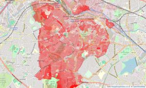 Heatmap of property prices in Smethwick