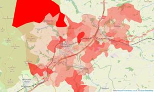 Heatmap of property prices in South Brent