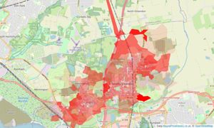 Heatmap of property prices in South Ockendon