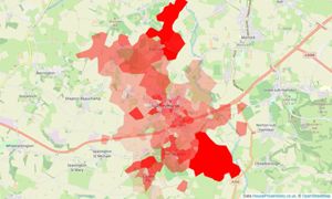 Heatmap of property prices in South Petherton