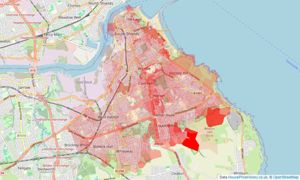 Heatmap of property prices in South Shields