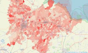 Heatmap of property prices in The Esplanade, Spalding