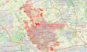 Heatmap of property prices in St Helens