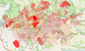 Heatmap of property prices in Stanley