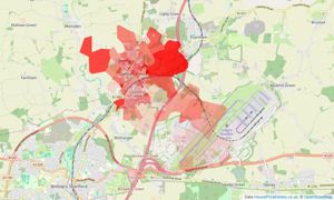 Heatmap of property prices in Stansted