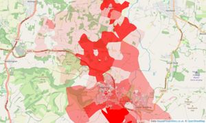 Heatmap of property prices in Steyning