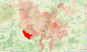 Heatmap of property prices in Over Wallop, Stockbridge