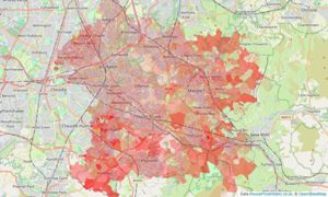 Heatmap of property prices in Stockport