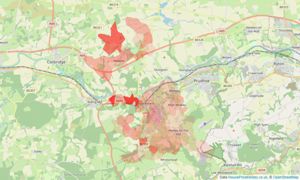 Heatmap of property prices in Stocksfield