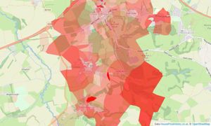 Heatmap of property prices in Stoke-sub-hamdon