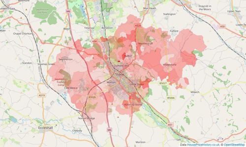 Heatmap of property prices in Stone