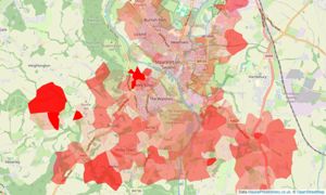 Heatmap of property prices in Stourport-on-severn