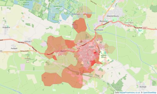 Heatmap of property prices in Street