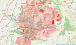 Heatmap of property prices in Stroud