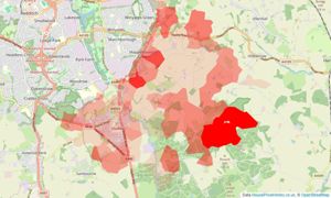 Heatmap of property prices in Studley