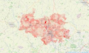 Heatmap of property prices in Sudbury