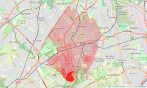 Heatmap of property prices in Sutton