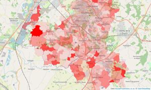 Heatmap of property prices in Newhall, Swadlincote