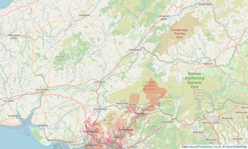 Heatmap of property prices in Swansea