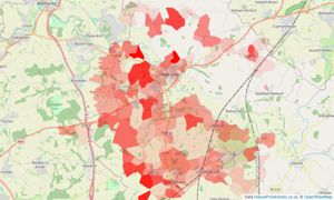 Heatmap of property prices in Tadcaster