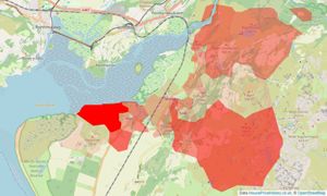 Heatmap of property prices in Talsarnau