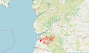 Heatmap of property prices in Talybont