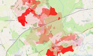 Heatmap of property prices in Templecombe