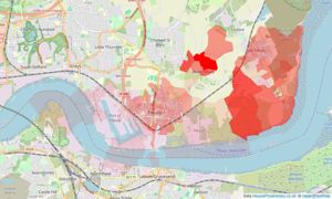 Heatmap of property prices in Tilbury