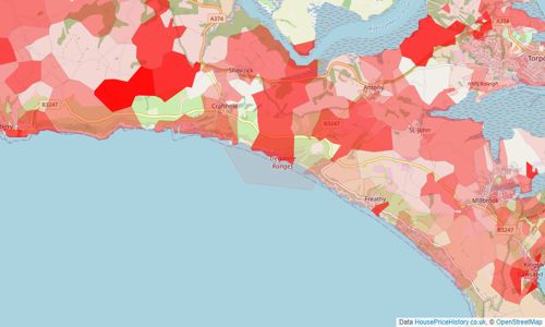 Heatmap of property prices in Torpoint