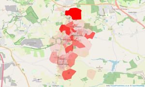 Heatmap of property prices in Trimdon Station