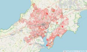 Heatmap of property prices in Ladock, Truro