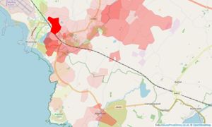 Heatmap of property prices in Ty Croes