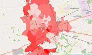 Heatmap of property prices in Ulceby