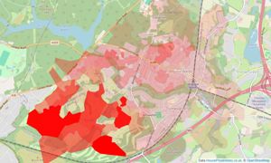 Heatmap of property prices in Virginia Water