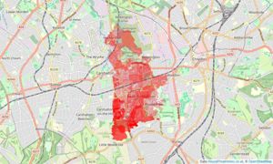 Heatmap of property prices in Wallington