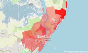 Heatmap of property prices in Walton On The Naze