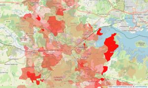 Heatmap of property prices in Wareham