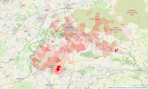 Heatmap of property prices in Codford, Warminster