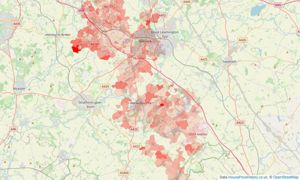 Heatmap of property prices in Warwick