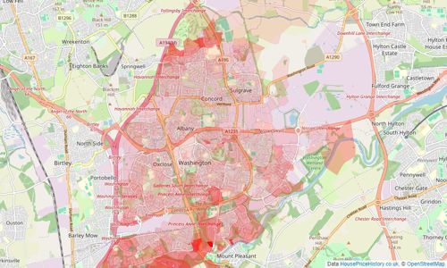 Heatmap of property prices in Washington