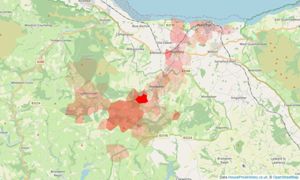 Heatmap of property prices in Watchet