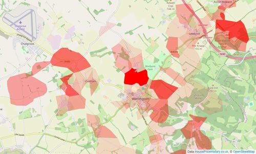 Heatmap of property prices in Watlington