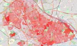 Heatmap of property prices in Wednesbury